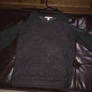 Dark Grey Shoulder Cut Sweater